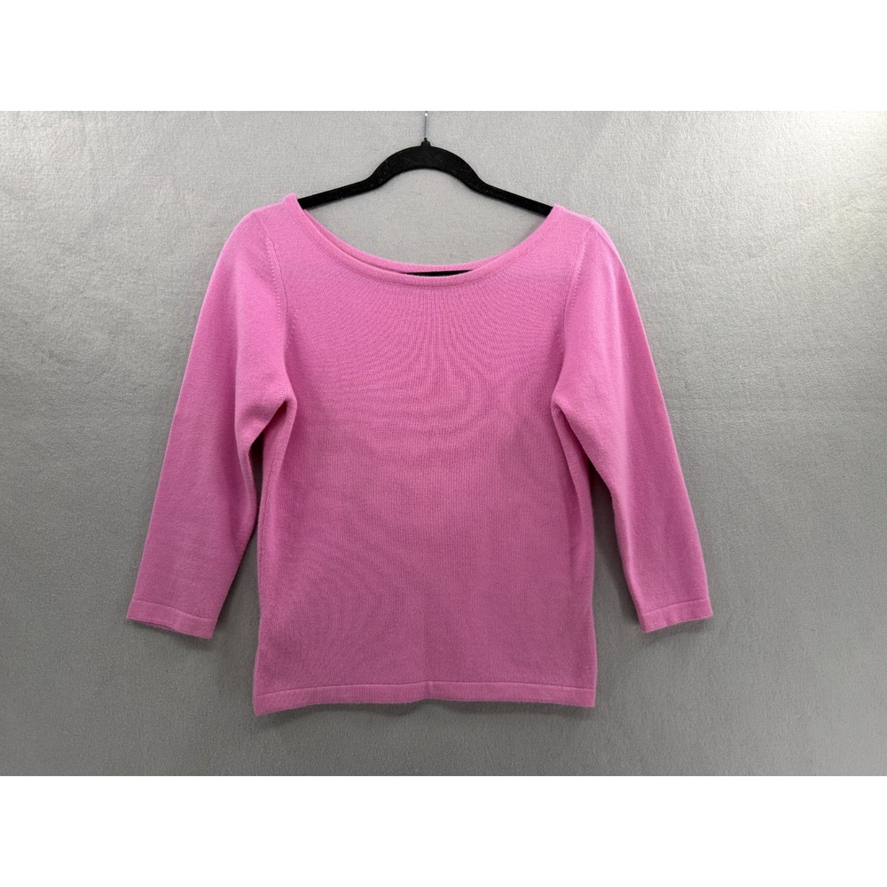Isle of Skye Cashmere Sweater Womens 36 S Pink Boat Neck Quiet Luxury Scotland